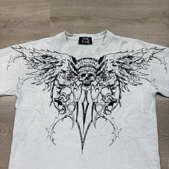 Y2K Grunge Style Idle Time Boxy T Shirt Men's Large - Picture 2 of 8